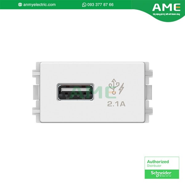 Ổ sạc USB 2.1A đơn, size S dòng Zencelo A