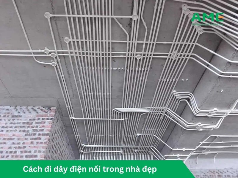 Cách đi dây điện nổi trong nhà