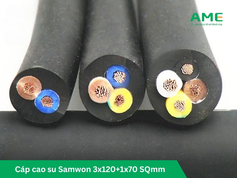 Cáp cao su ruột đồng Samwon 3×120+1×70 SQmm