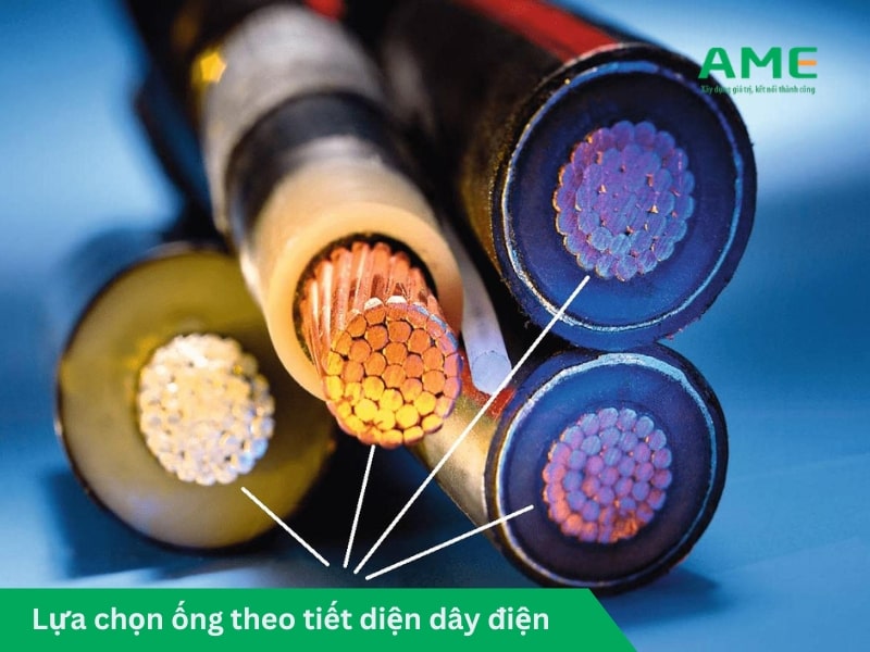 Lựa chọn ống theo tiết diện dây điện