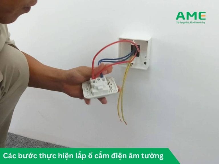 Các bước thực hiện lắp đặt ổ cắm điện âm tường 