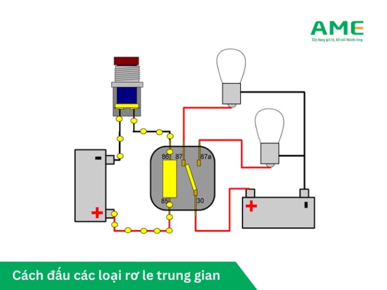 Cách đấu nối rơ le 5 chân