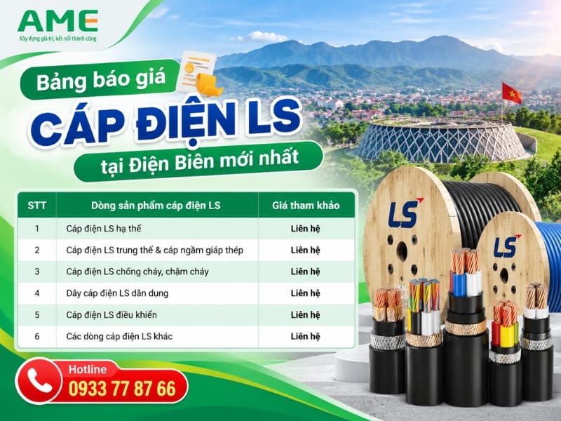 Bảng báo giá cáp điện LS tại Điện Biên mới nhất 2026 (Cập nhật từ Ame Group)